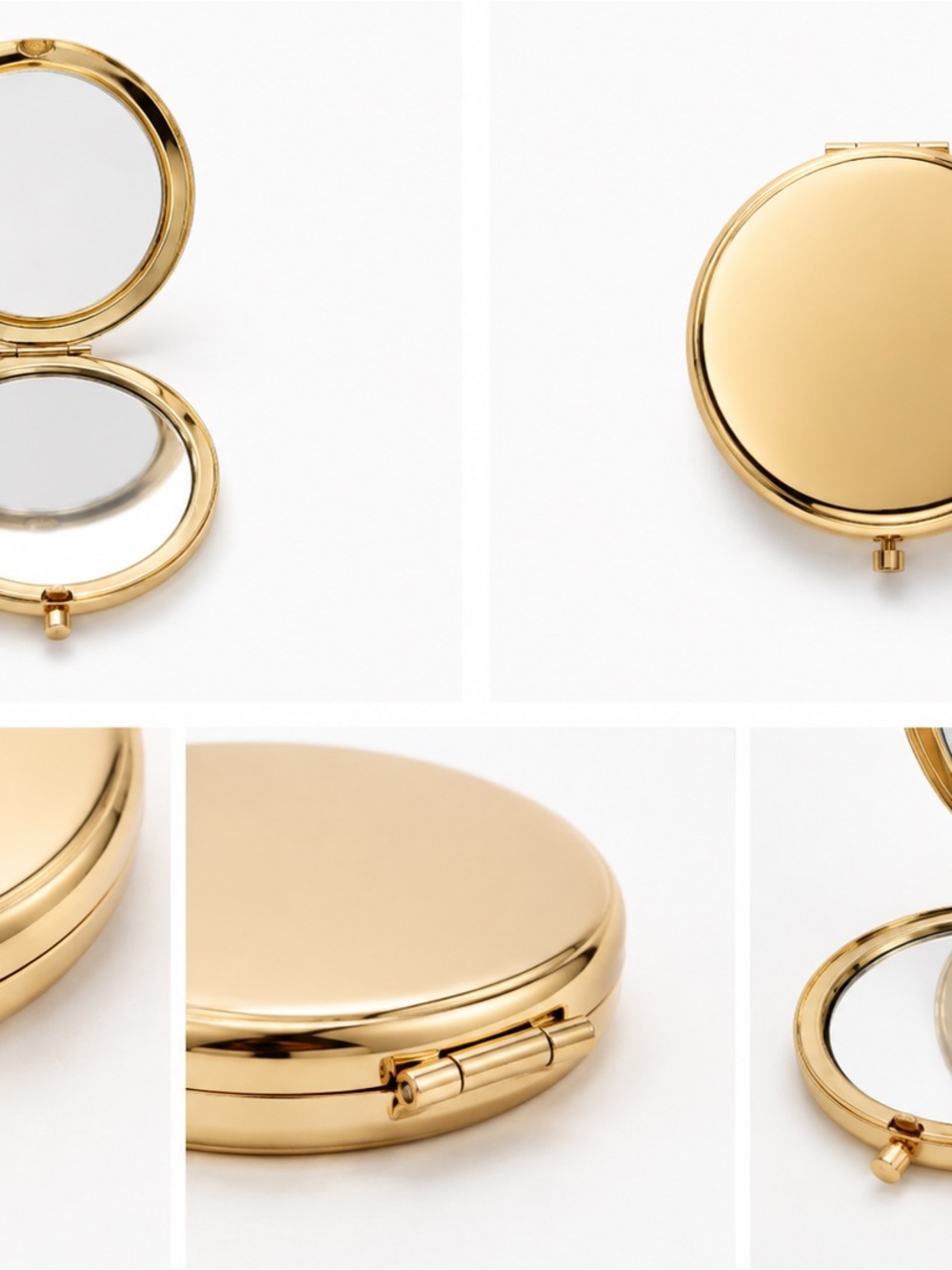 Gold Compact Mirror - Portable Double-Sided Pocket Mirror